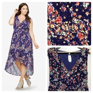 Torrid High-Low Floral Dress size 0, Large